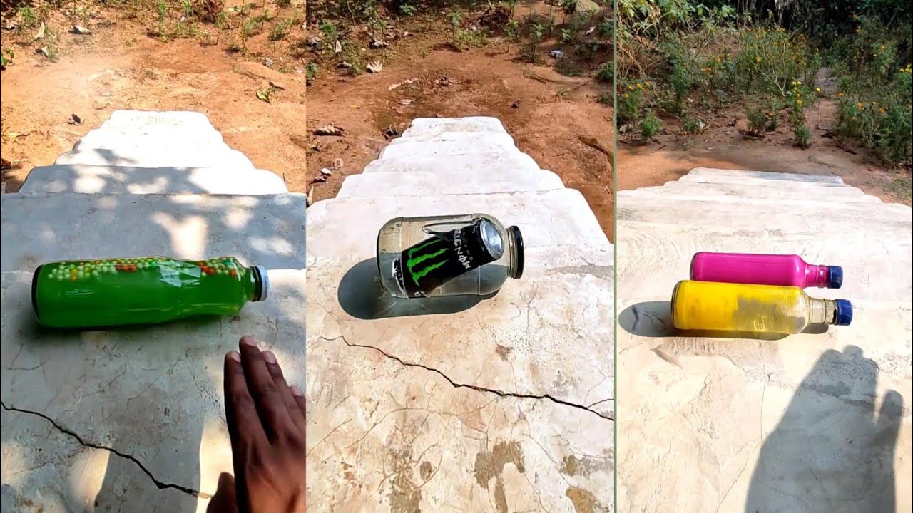 Breaking Glass Bottle 🍾 Crushing Crunchy and the soft thing 