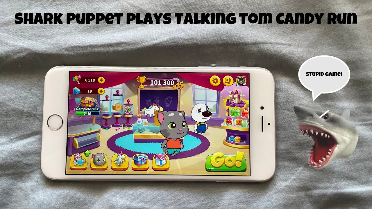 SB Movie: Shark Puppet играет в Talking Tom Candy Run!
