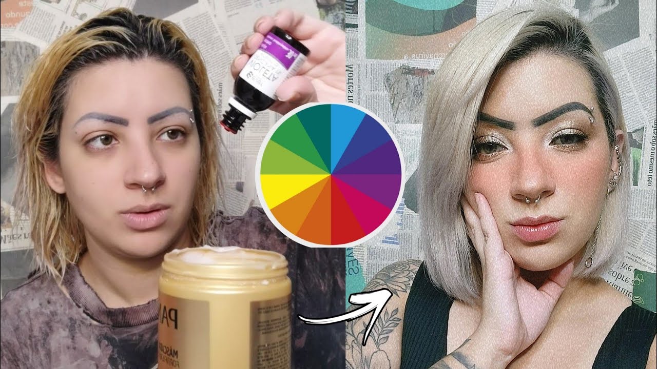 COMO MATIZAR O CABELO LOIRO COM A VIOLETA GENCIANA DA FORMA CORRETA 💜 #cabelodescolorido #violeta