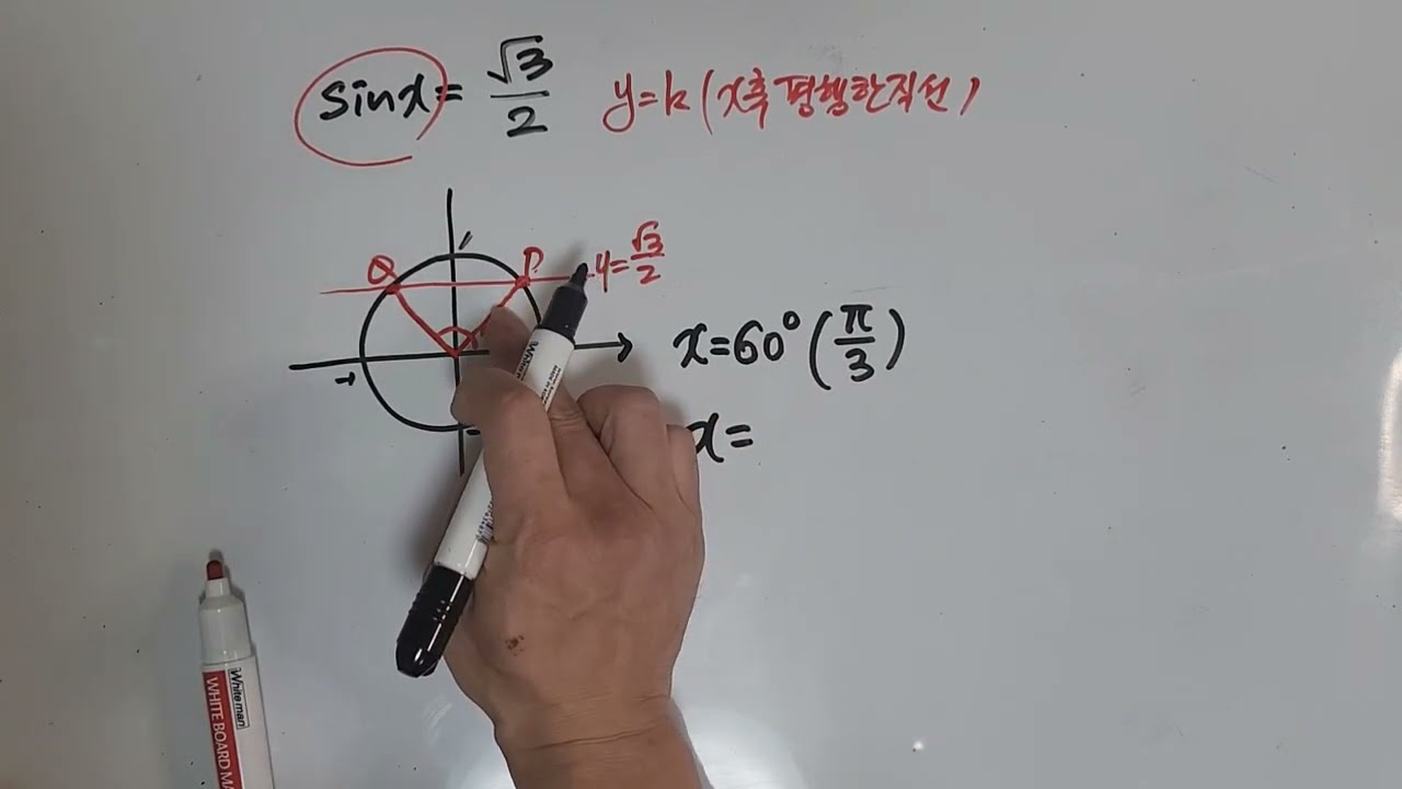 삼각방정식 쉽고 빨리 푸는방법 (단위원 이용, 동경법)