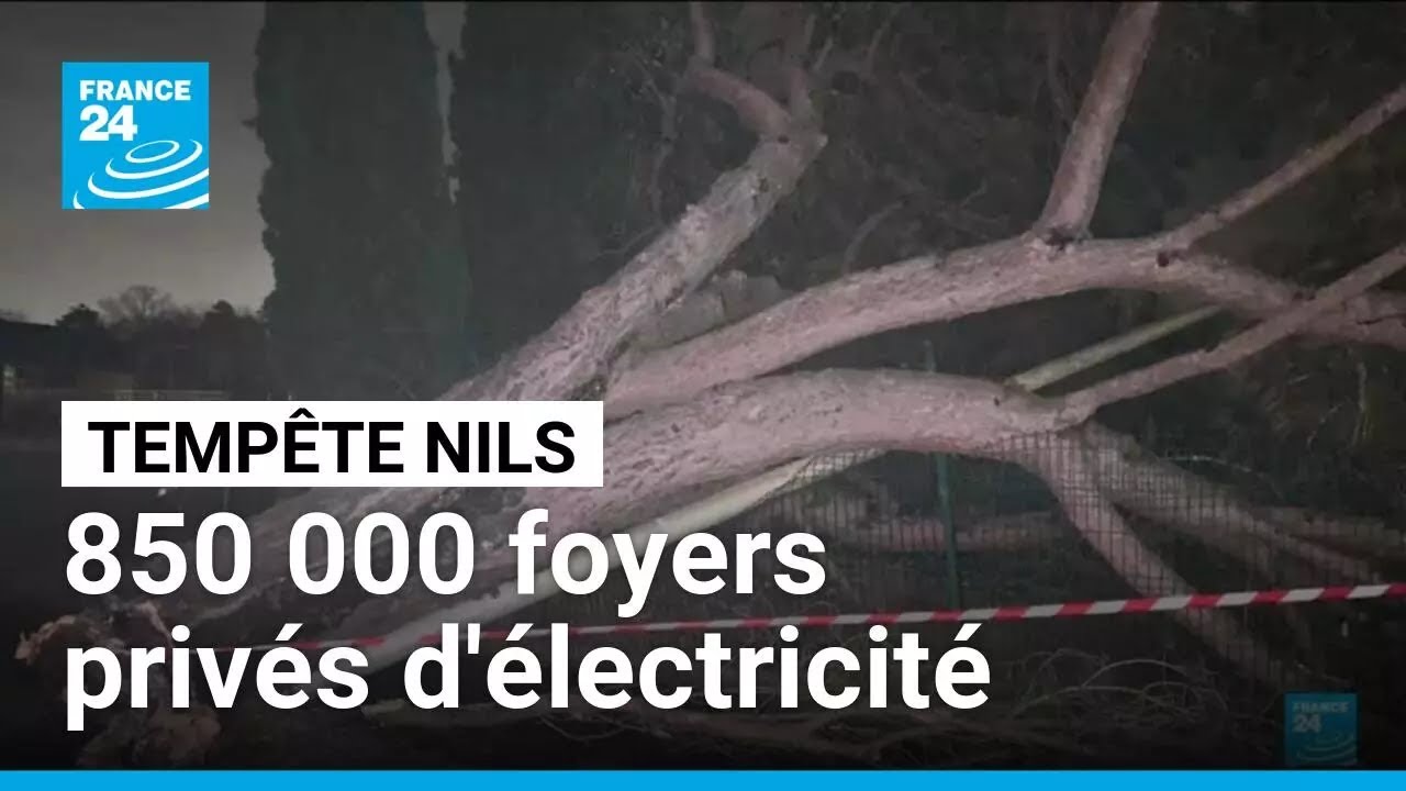 Temp&ecirc;te Nils : un mort dans les Landes, 850 000 foyers priv&eacute;s d'&eacute;lectricit&eacute; en France