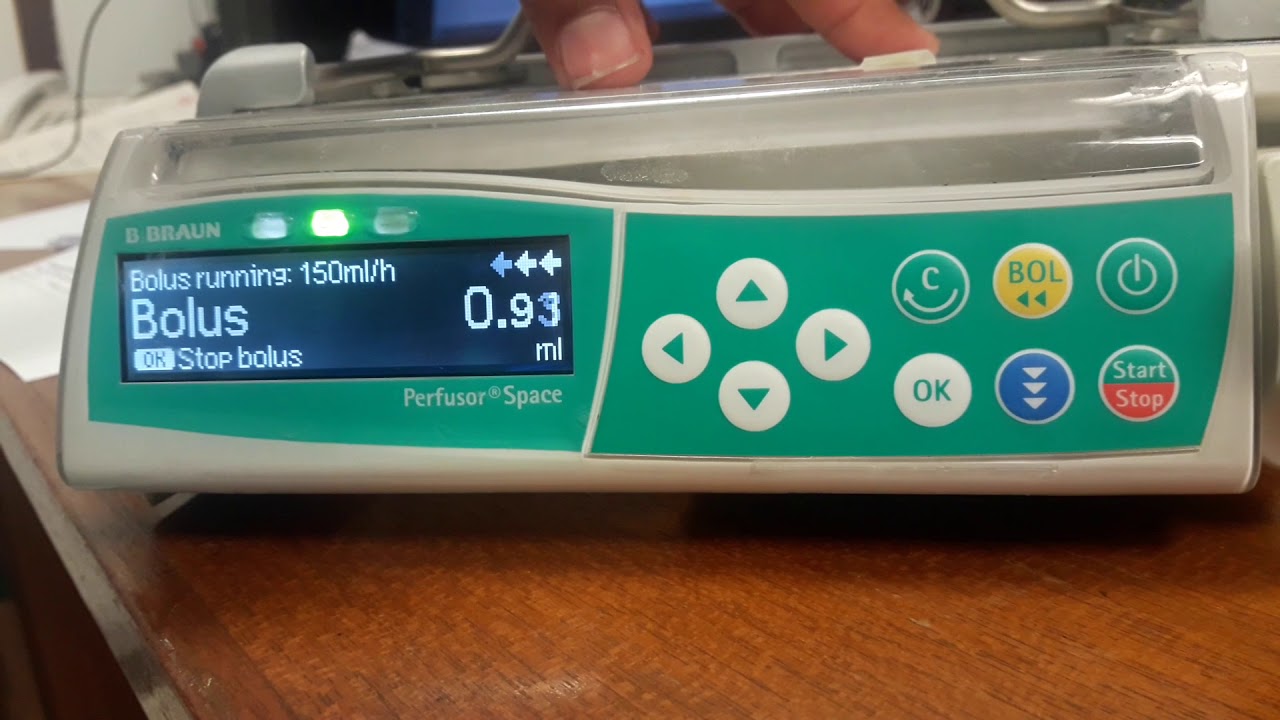 B Braun syringe pump how to give bolus