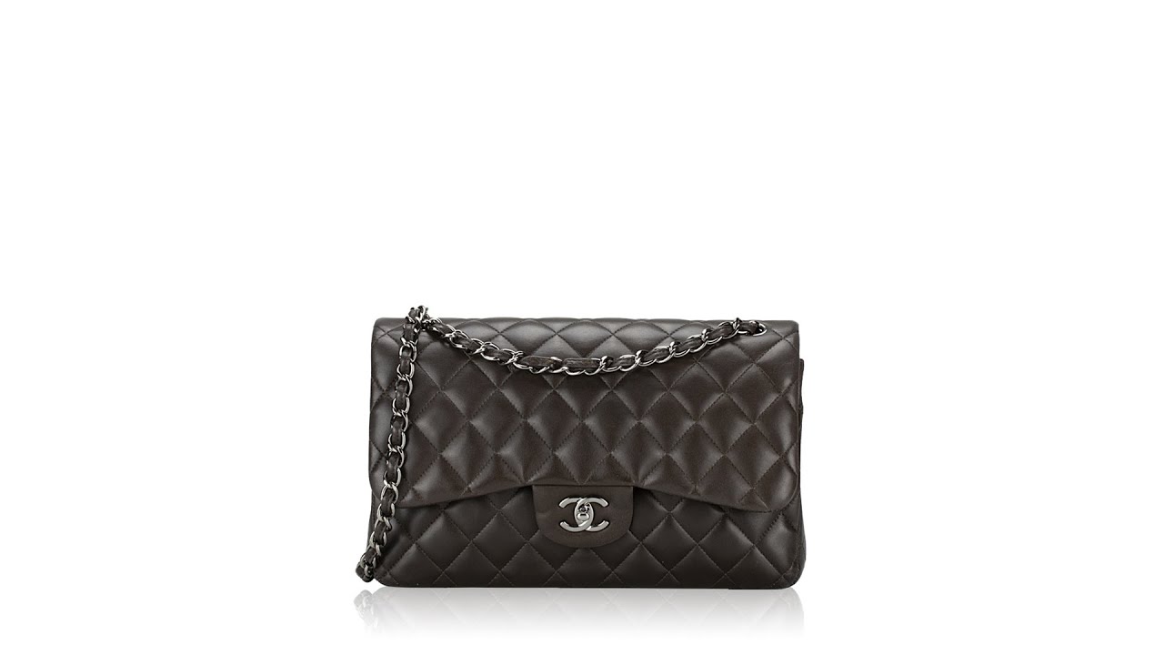 Chanel Lambskin Jumbo Classic Double Flap Bag Dark Brown