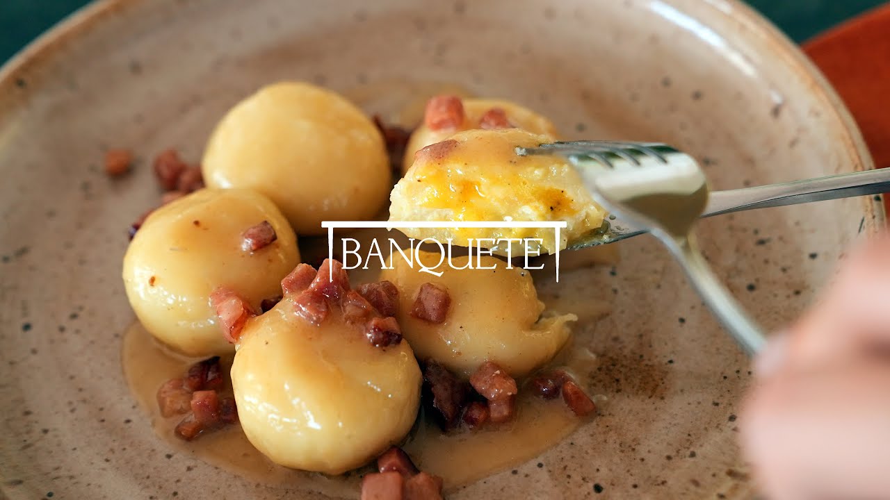 Gnocchi Recheado à Carbonara