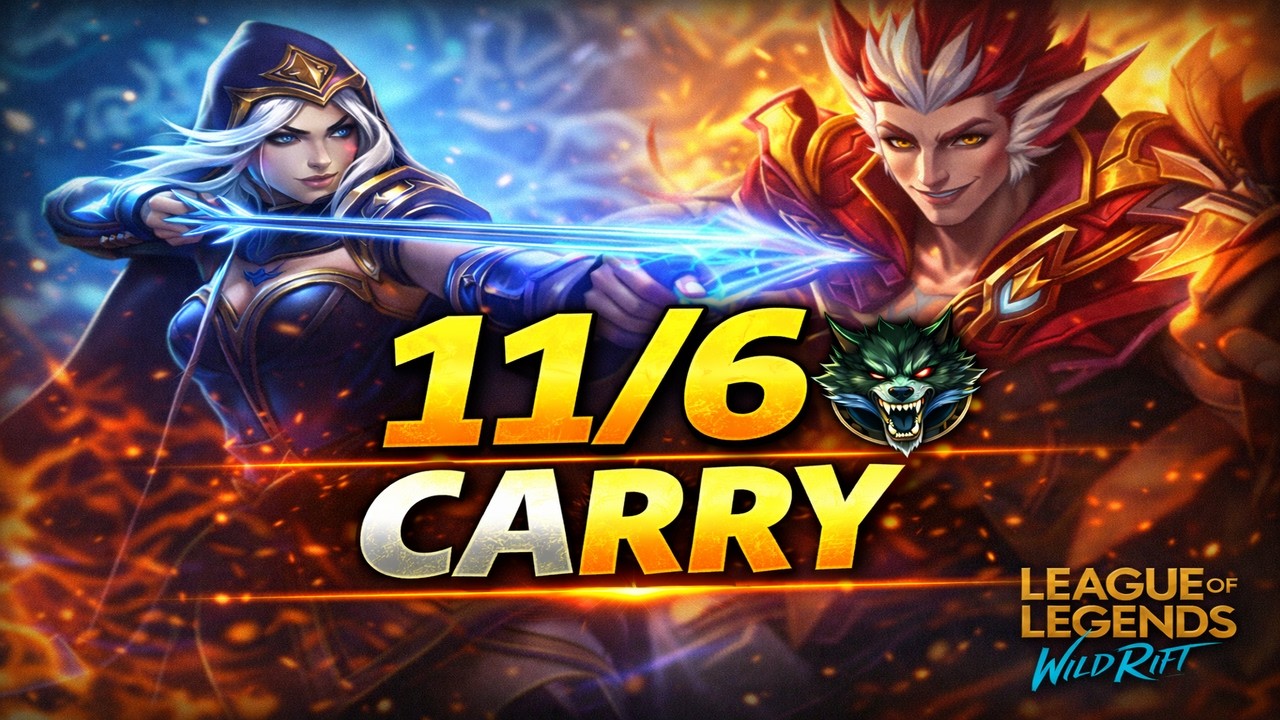 ASHE + RAKAN Dragon Lane DOMINATION 🏹🪶 11/6 Carry | Wild Rift (Arctic Arrow)