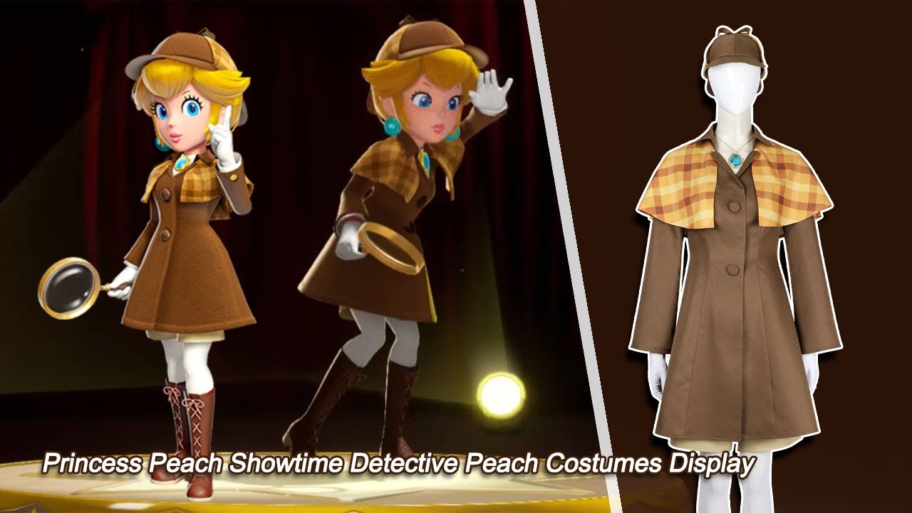 Princess Peach Showtime Detective Peach Cosplay Costumes Display