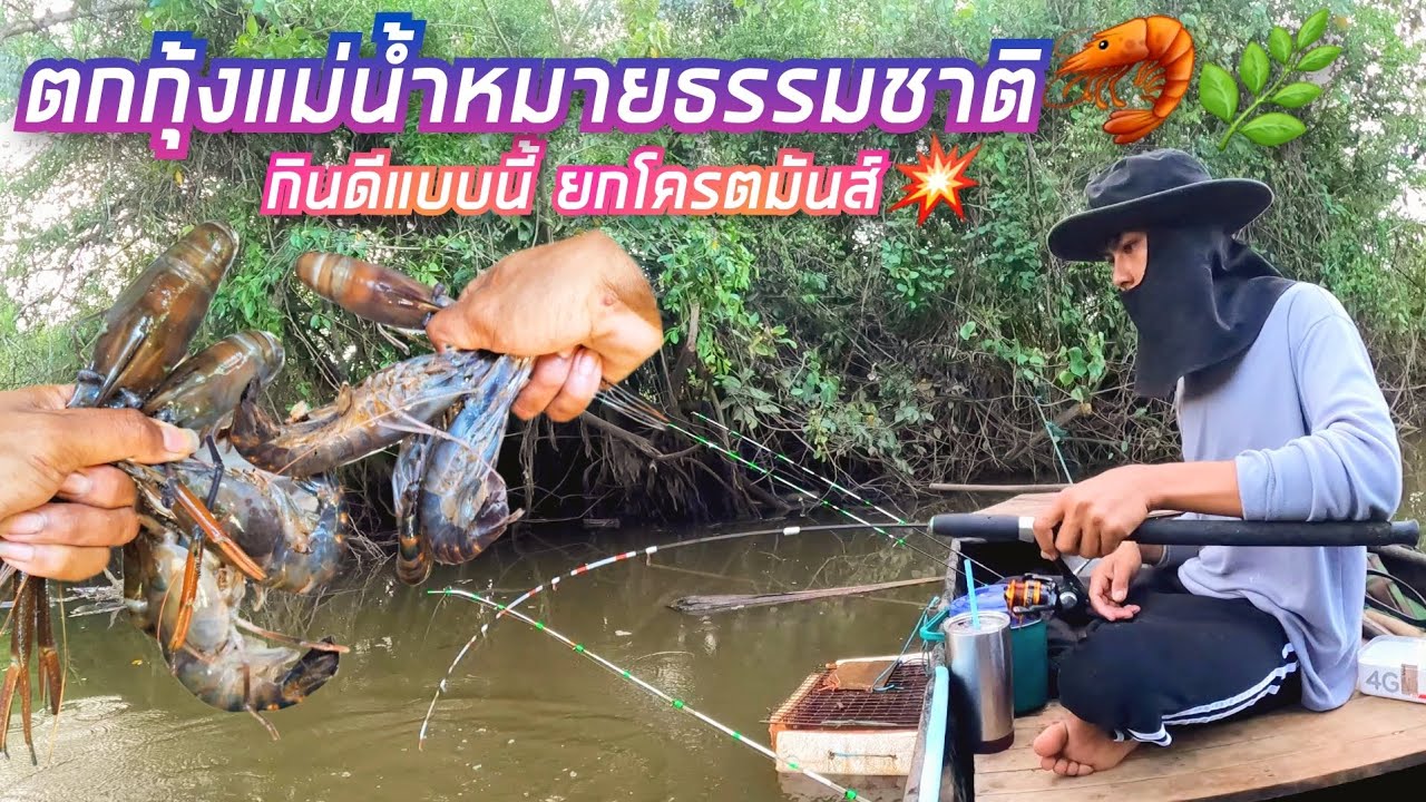 ตกกุ้งแม่น้ำธรรมชาติ🦐🌿 กินดีแบบนี้ ก็ยกกันมันส์!!💥 หมายเด็ดๆ