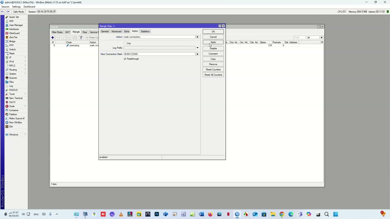 MIKROTIK LOAD BALANCE 2 WAN V7 دمج خطين انترنت على ميكروتيك