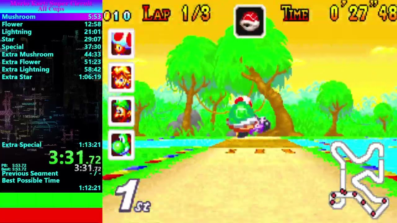 Mario Kart Super Circuit - All Cups - 1h 12m 43s