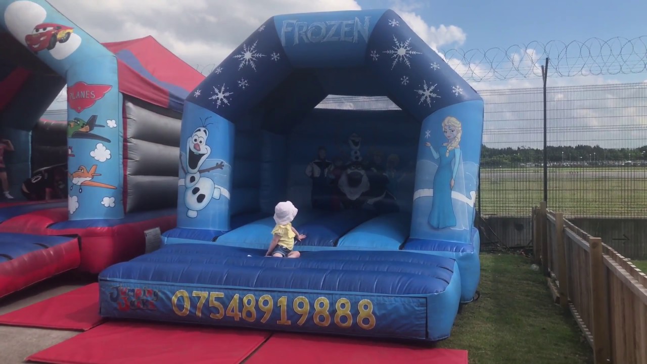 Frozen Let it Go Bouncy Castle Toddler Fun with Olaf and Elsa at Manchester Airport Pub