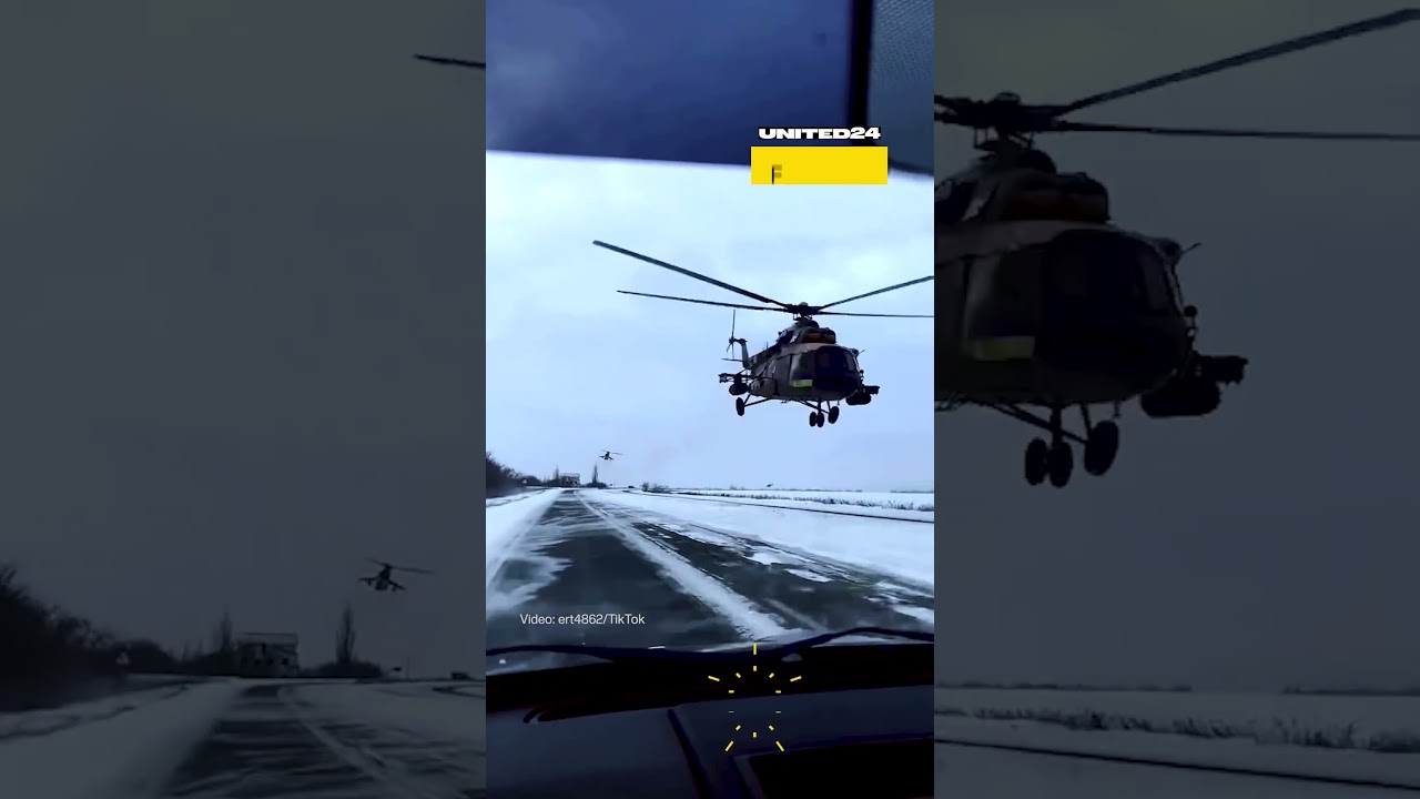 Ukrainian Helicopters Fly At Extremely Low Altitudes #warinukraine