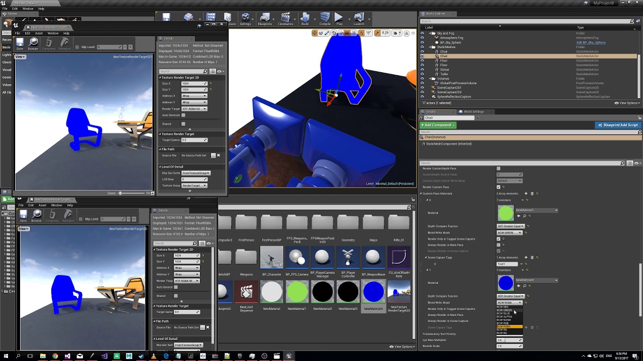Custom pass material rendering in UE4 SceneCaputre tags