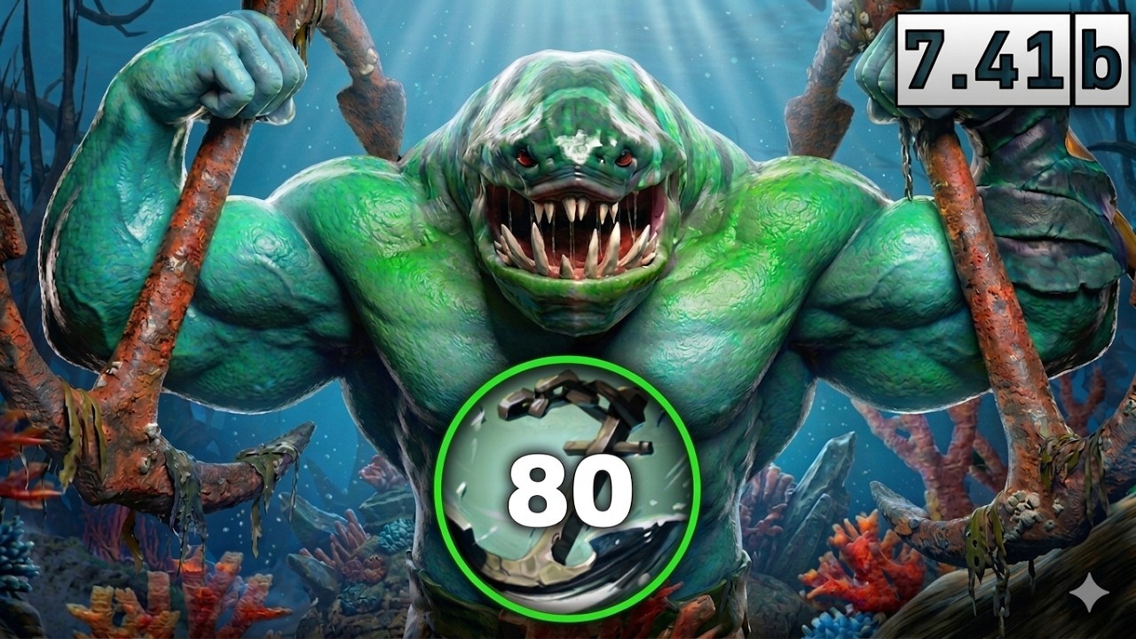 80 TIDEHUNTER Fish Stacks IMBA 🔥🔥🔥Безумный камбэк 7.41b | Геймплей Dota 2