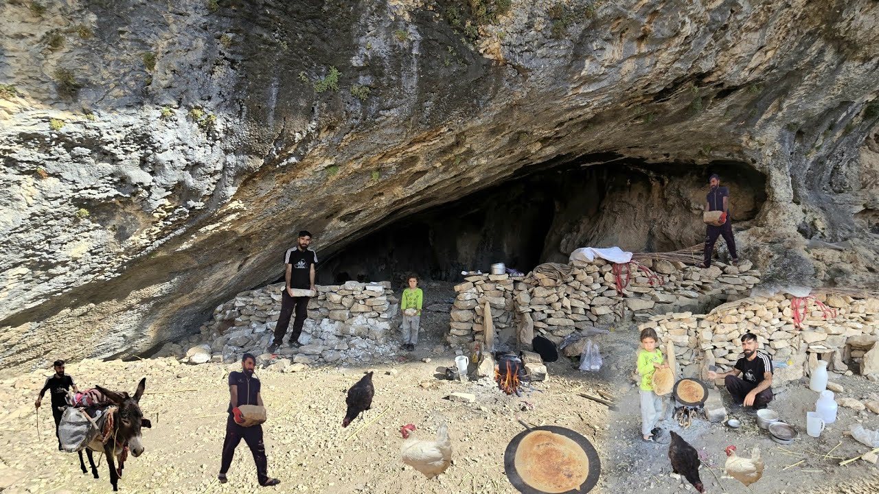 Real Nomadic Life in Iran | Restoring an Ancient Cave in the Zagros Mountains