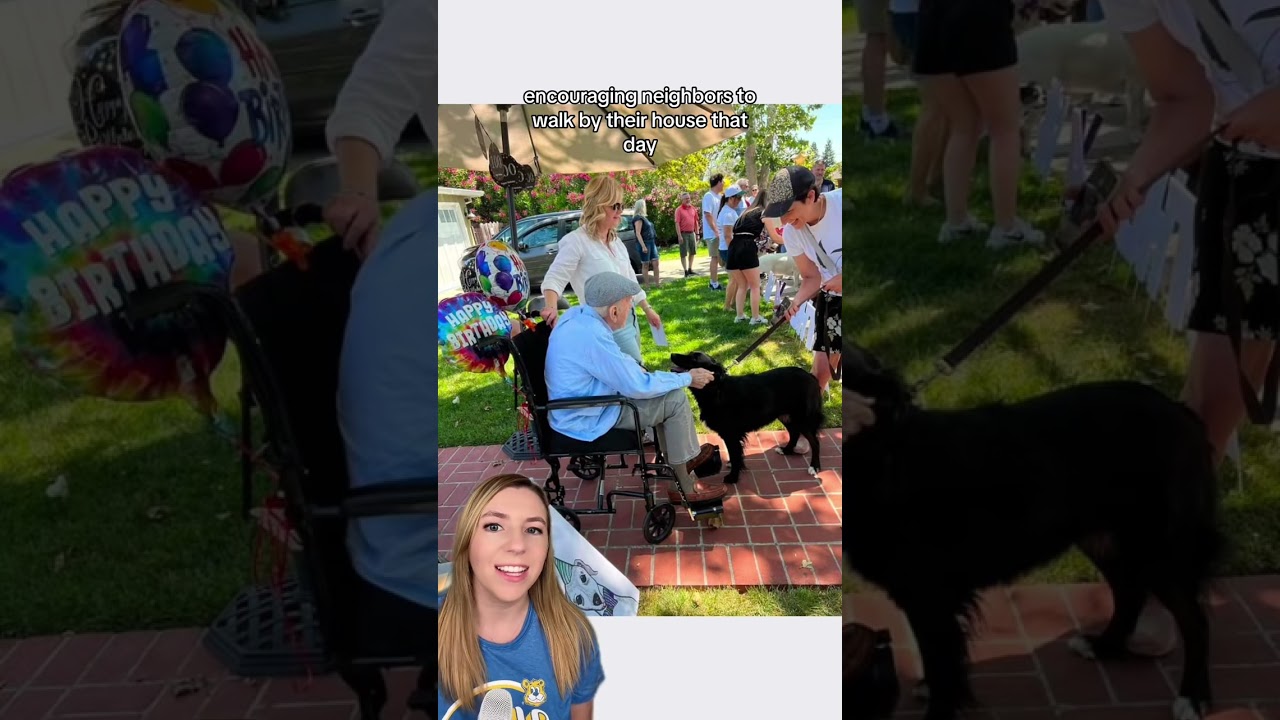 Family organizes neighborhood dog parade for man's 100th birthday