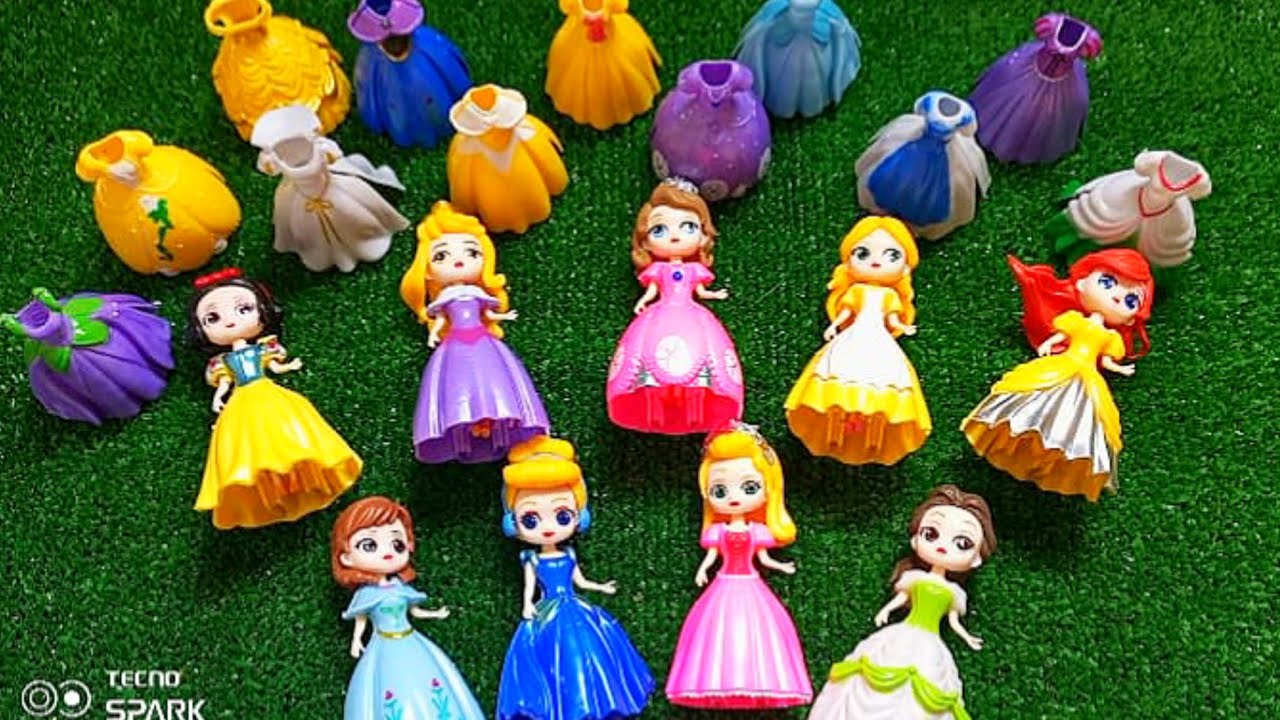ASMR | Unboxing Mattel Disney Princess Spin & Reveal Surprise Dolls! Satisfying video | Review Toys 