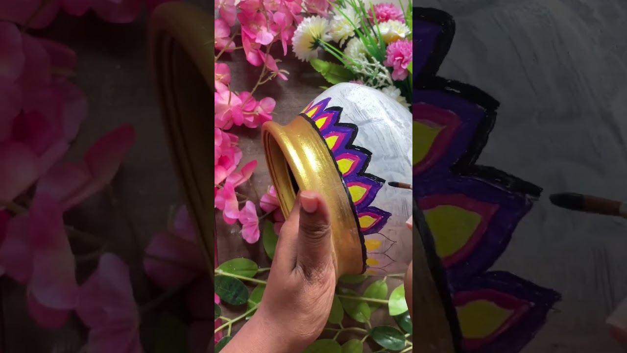 How to : Paint Pongal pot/ clay pot #shorts #tiktok #pongal #diy