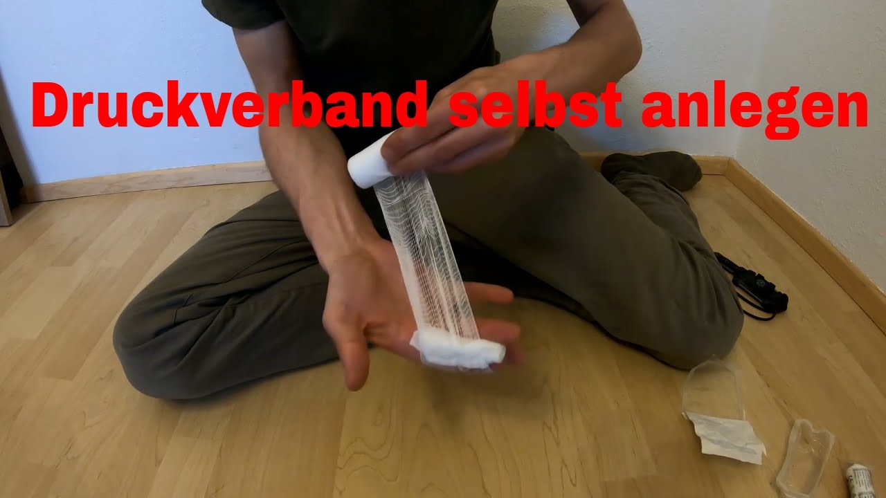 Erste Hilfe /Druckverband ohne Hilfe Selbst Anlegen