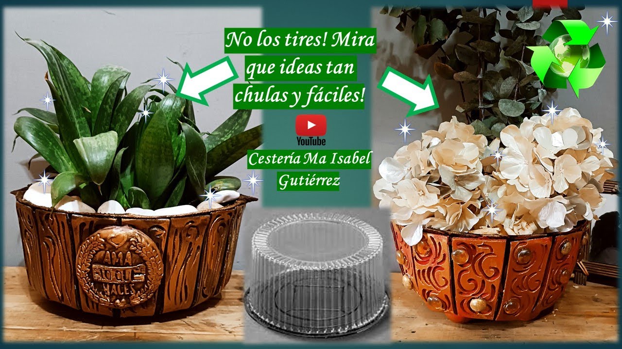 Mira que chulas ideas con envases plásticos de los pasteles! Ideas with plastic containers