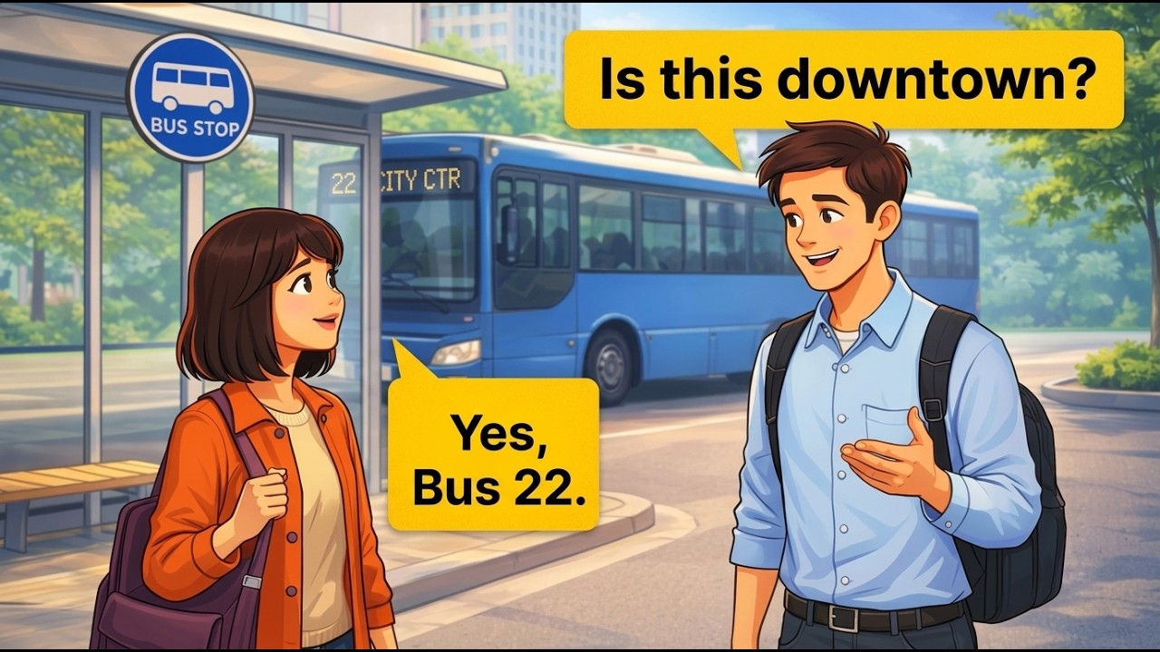 English Conversation at the Bus Stop | Real Life English Speaking Practice