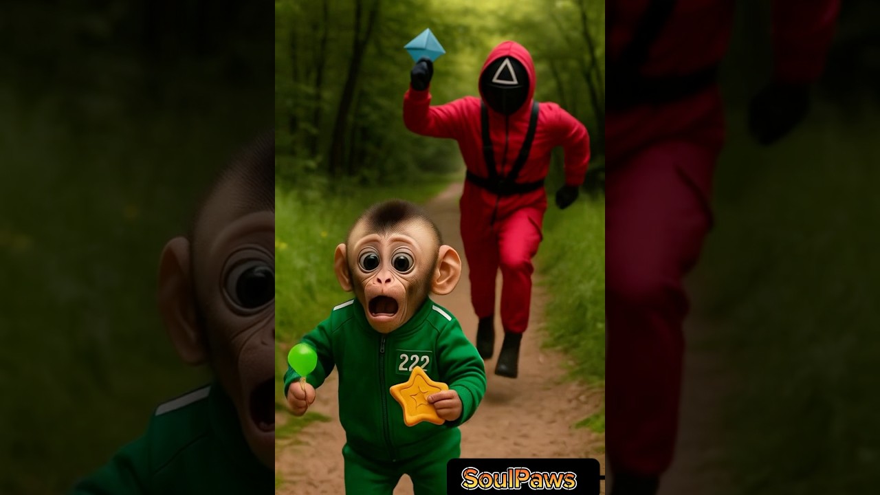 Can This Monkey Win the Squid Game Challenge?