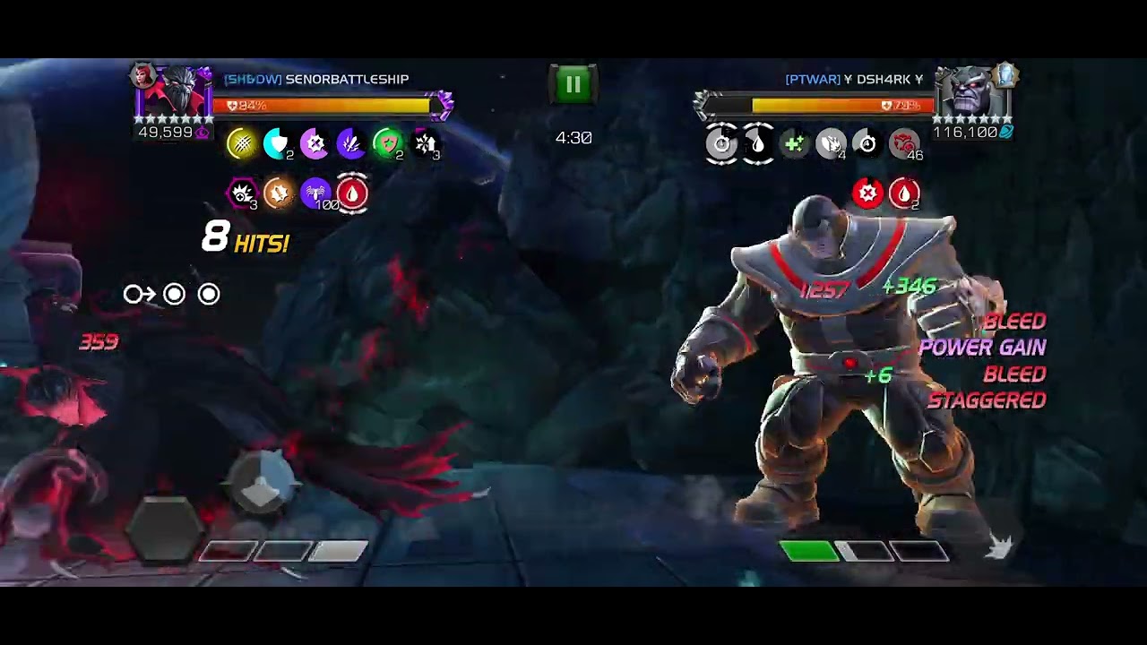 MCOC AW Symbiote Supreme vs. Deathless Thanos on Node 45