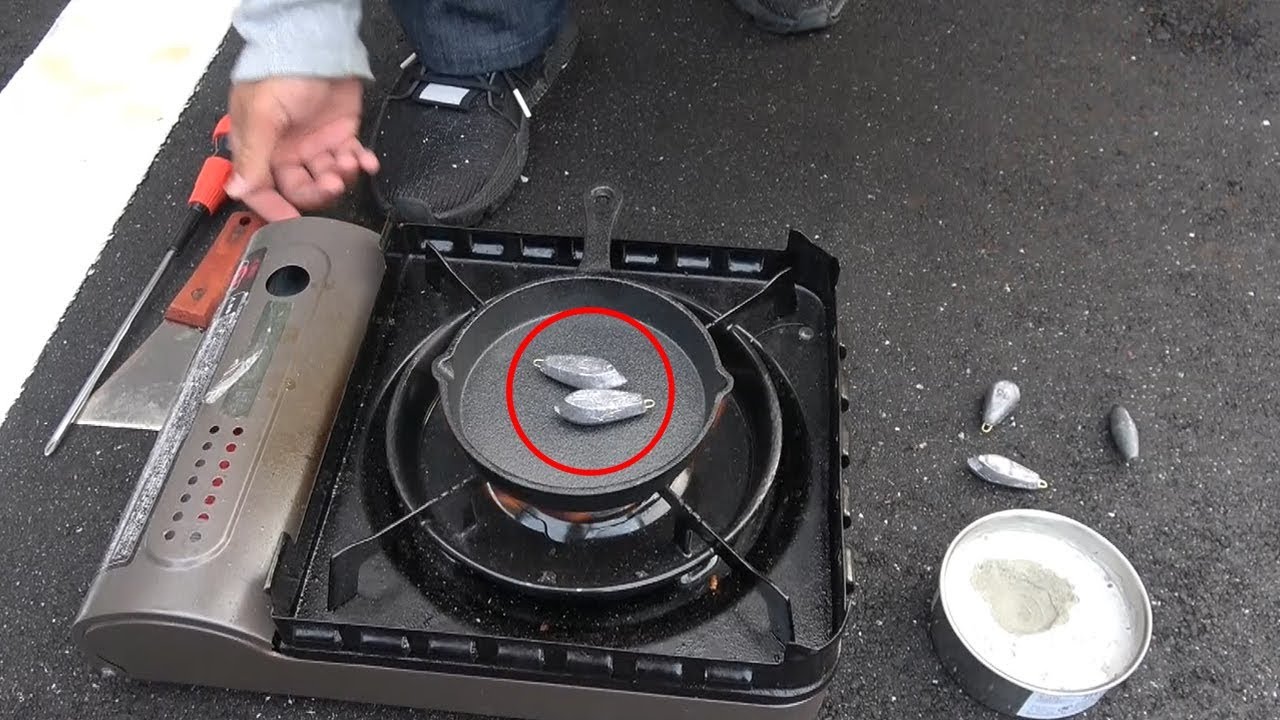 釣りのオモリを溶かしてベーゴマ作ってみた‼