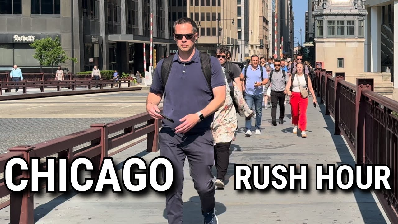 Rush Hour in Downtown Chicago Summer Walking Tour on Tuesday | July 15, 2025 | 4k HDR 60fps