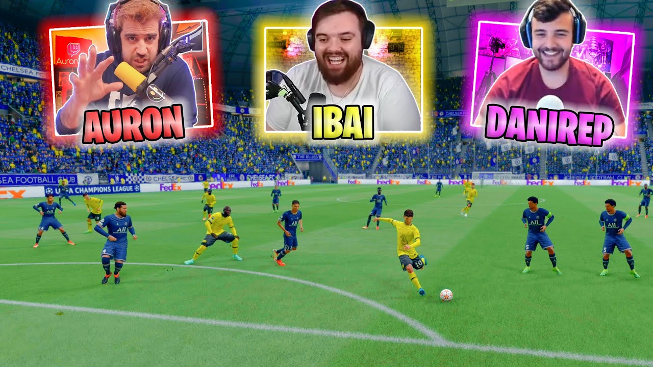 PARTIDAZO &Eacute;PICO! CON AURONPLAY , IBAI Y AMIGOS!! - FIFA 22 PORCINOS FC