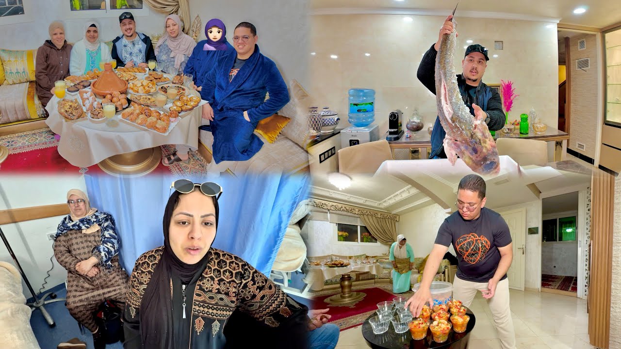 العائلة تجمعات فدار البهجة🎊🎉 والروينة شعلات🔥فالكوزينة قبل الفطور بدقائق 😱🔥