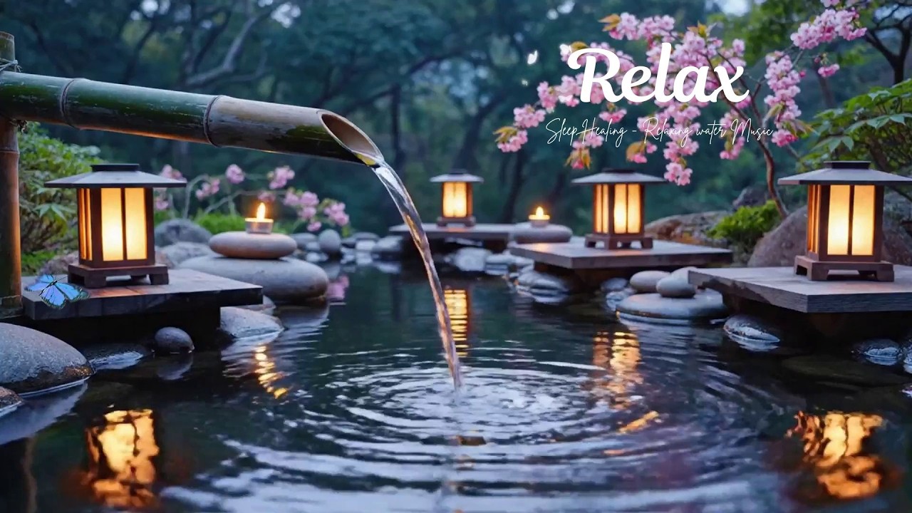 Relaxing Spa Piano + Flowing Water Sounds 🌿 Relieves Stress, Calm Anxiety & Depression, Deep Sleep
