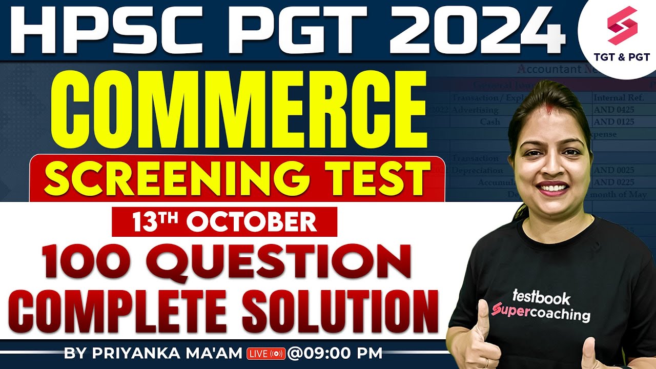 HPSC PGT Commerce Paper Analysis | HPSC PGT Commerce Screening Question Paper | Priyanka Ma'am