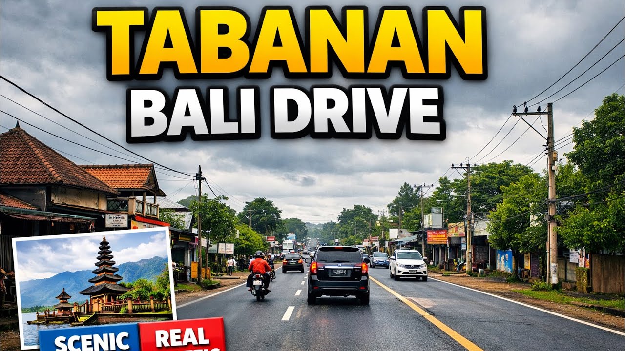Tabanan Bali Drive 1080p | Scenic Road View & Real Traffic