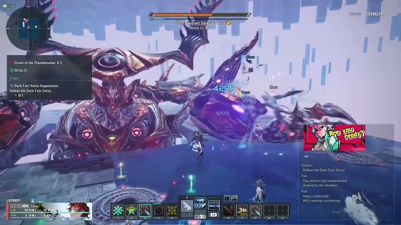 Pso2ngs (Malignant Dark Falz Solus Fight)(Urgent Quest)