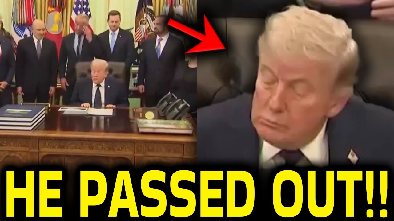 Белый дом впадает в панику, пока Трамп засыпает перед камерой.
