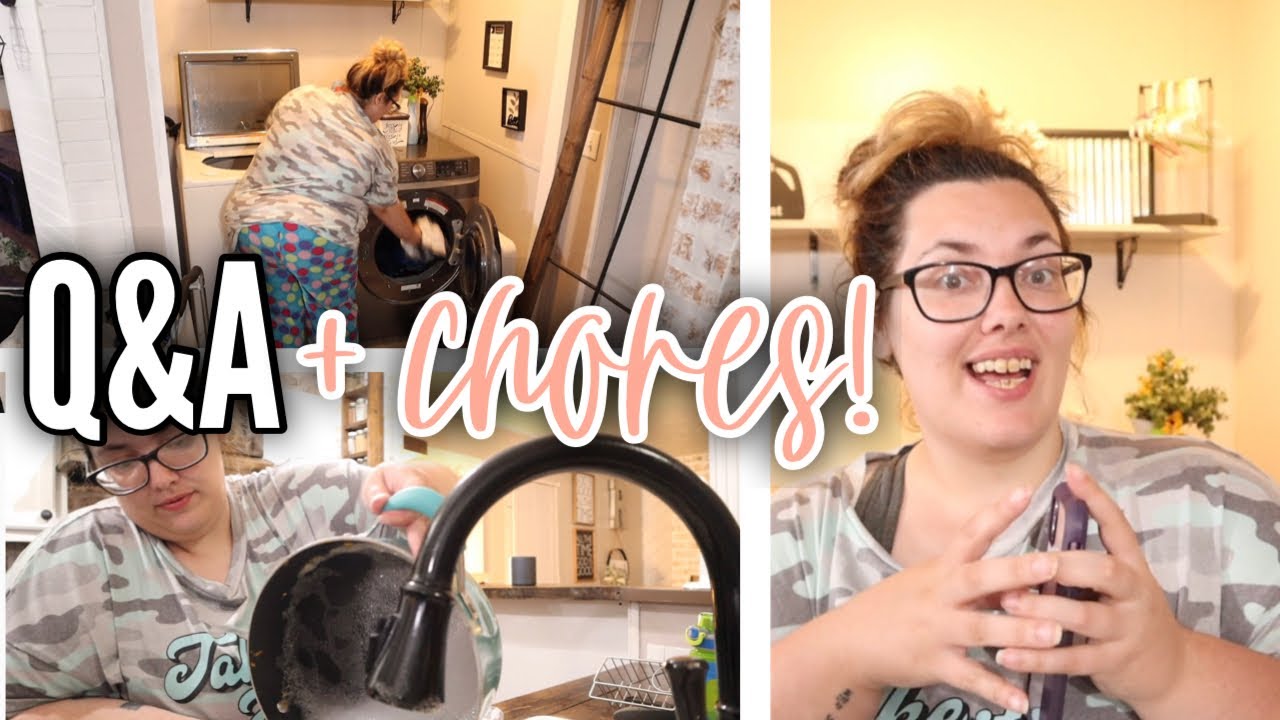 Q & A | TACKLE SOME CHORES WITH ME | messy mobile home cleaning motivation!