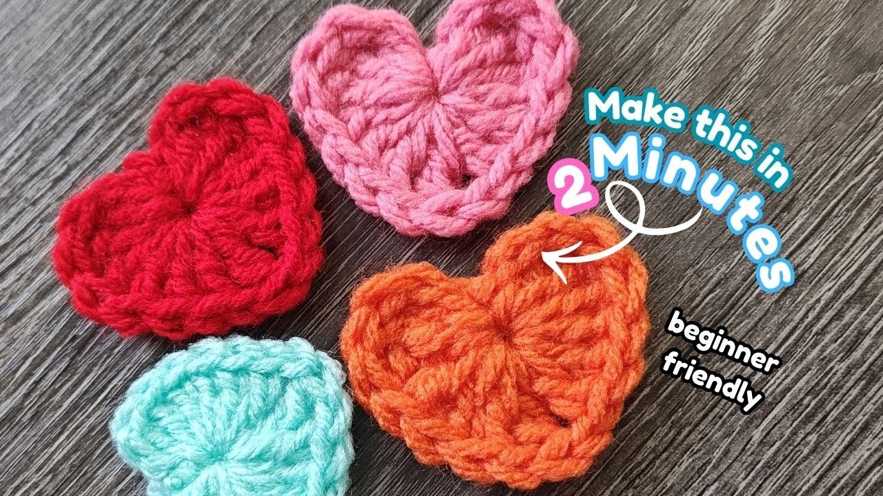How to Crochet a mini-Heart❤️-in 2 Minutes!