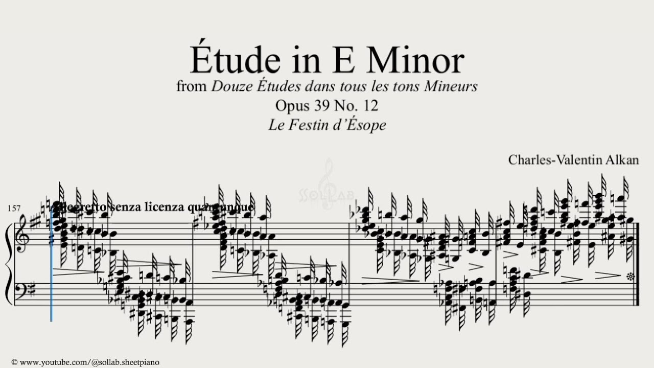 Alkan - Étude Op.39 No.12 in E Minor “Le Festin d’Ésope” | Piano Sheet Music + Tutorial