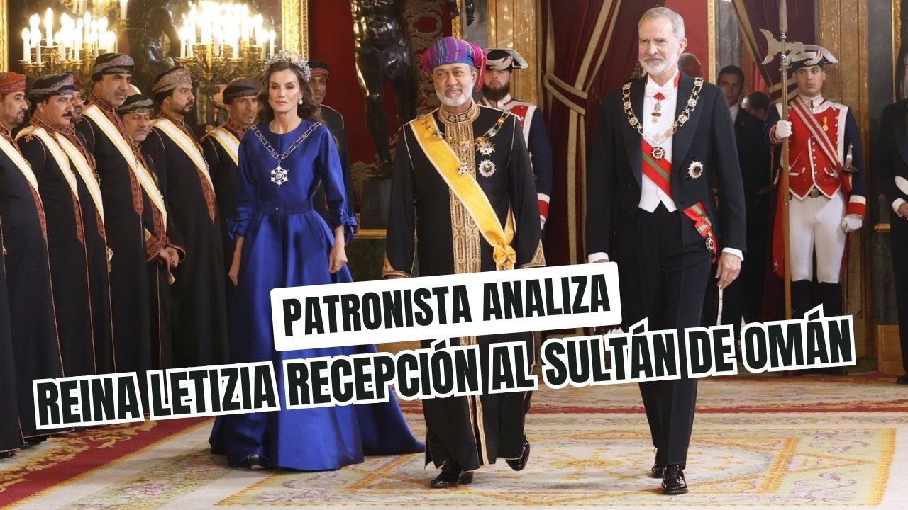 El vestido azul que ha llevado la Reina Letizia en la recepción al sultán de Omán