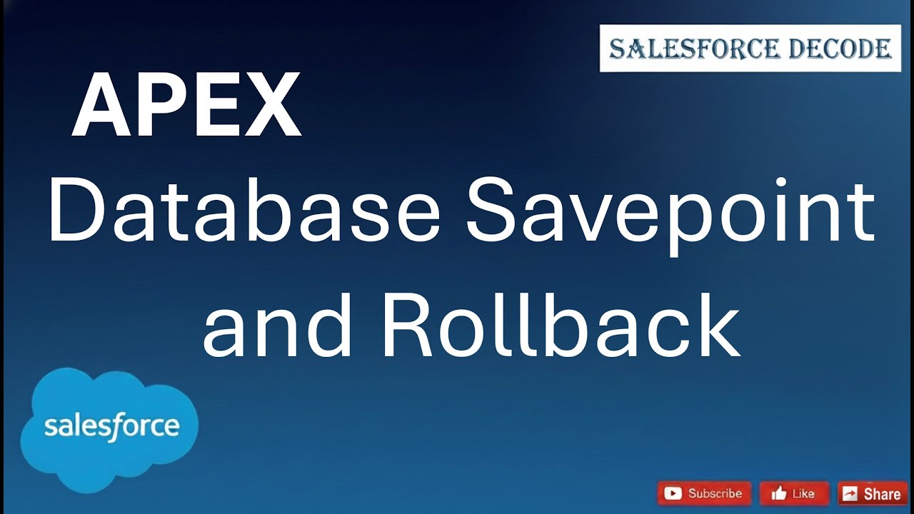 What is Database Savepoint and Rollback in Salesforce Apex?