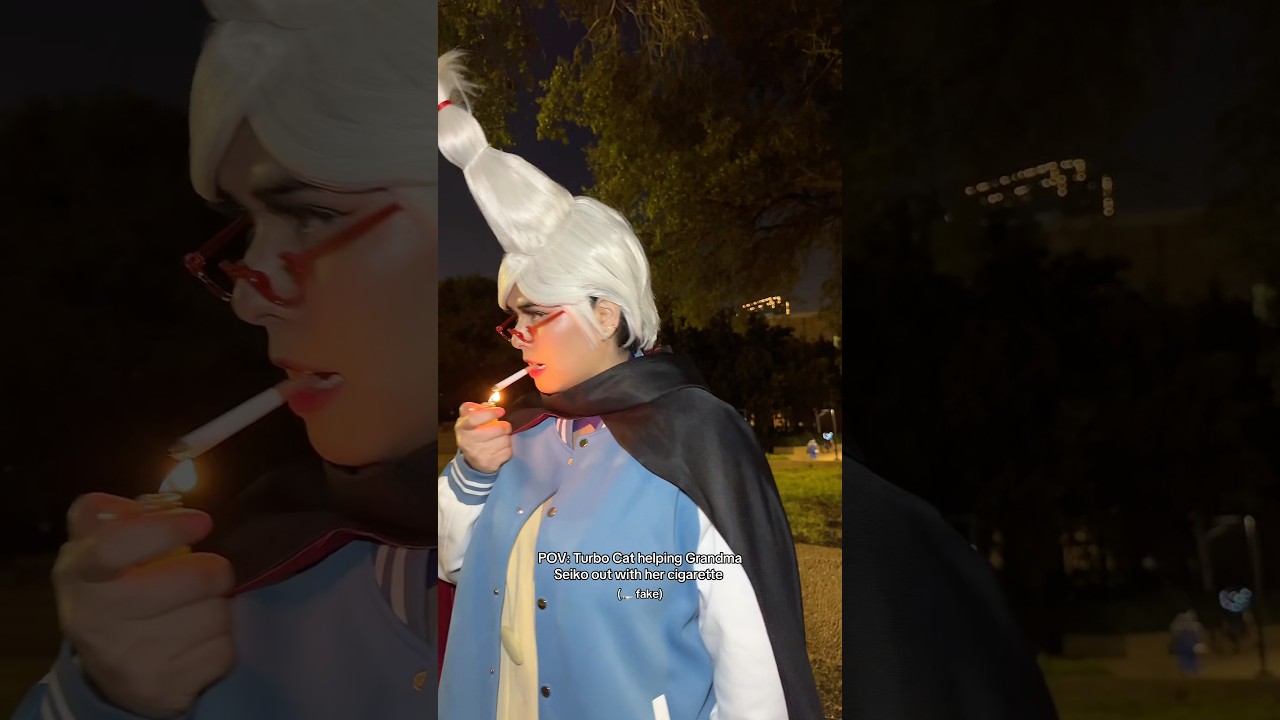 Grandma Seiko gets a smoke 