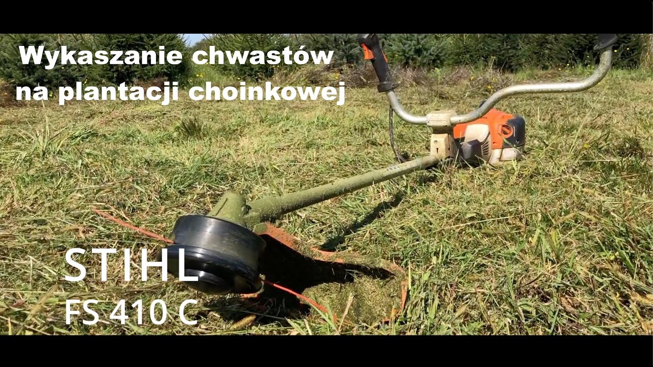 Stihl FS 410C - wykaszanie chwast&oacute;w na plantacji choinkowej