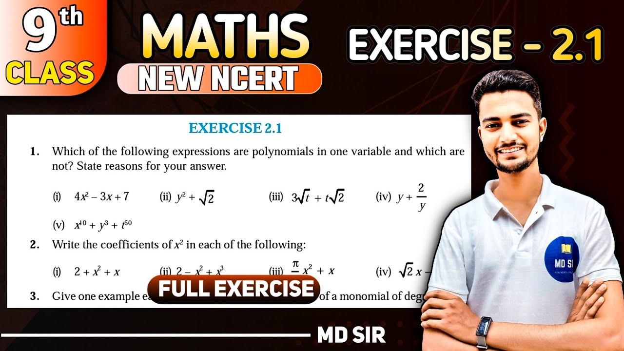 Class 9 Maths Chapter 2 | Polynomials Solutions | Exercise 2.1 Q1 to Q5