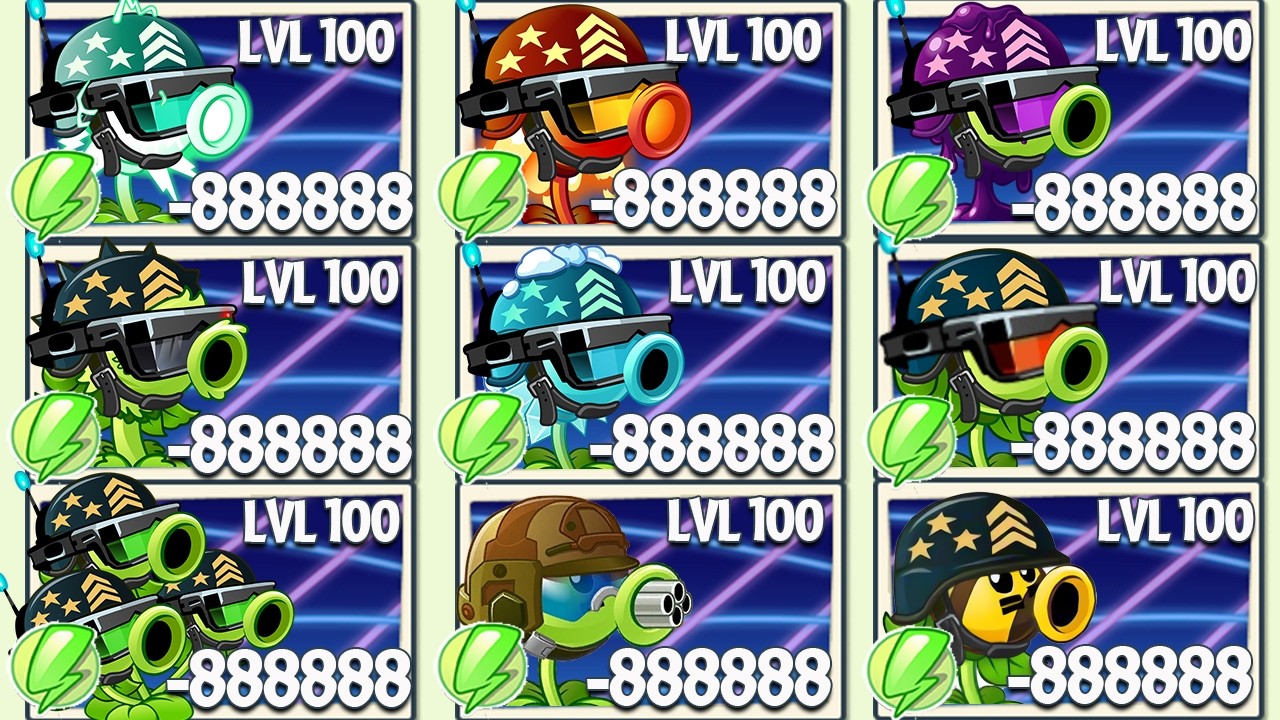 PvZ 2 Minigame - 1 Plant Level 100 Vs 100 Modern All Star Zombies - Who will win?