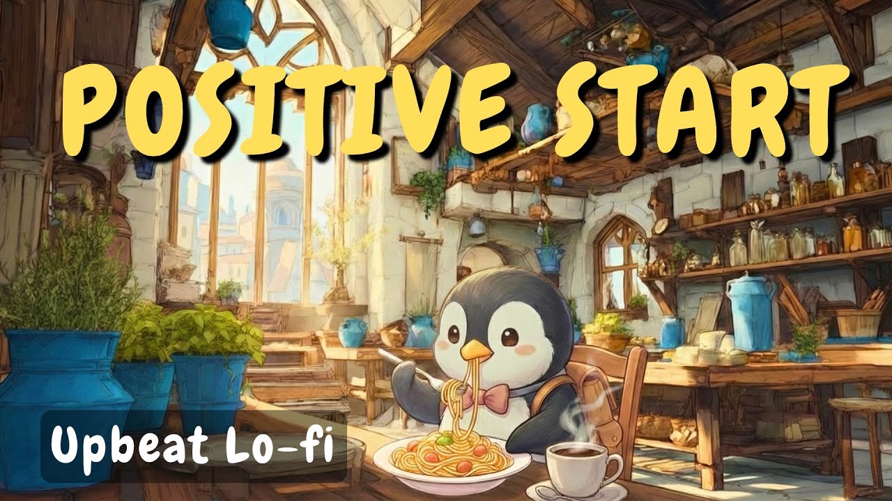 Бранч с пингвином 🍝 Солнечная атмосфера кафе & бодрый lo-fi (3H)