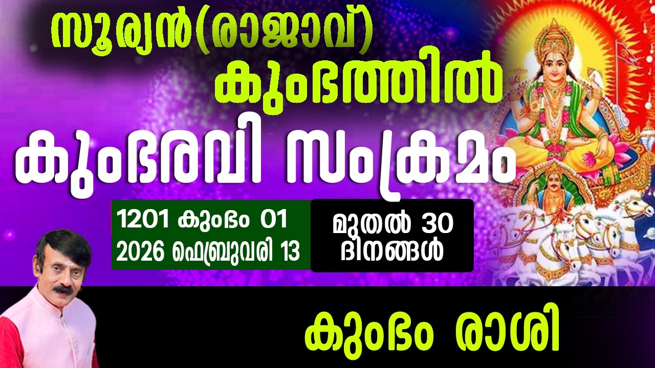 സൂര്യൻ(രാജാവ്)കുംഭത്തിൽ - കുംഭം രാശി#astrologypredictions #horoscope #sanskrit #malayalam