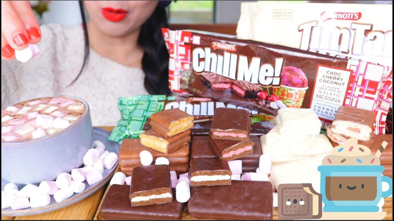 ASMR TIM TAMS | MARSHMALLOW HOT CHOC | CHOCOLATE BISCUITS | EATING SOUNDS NO TALKING