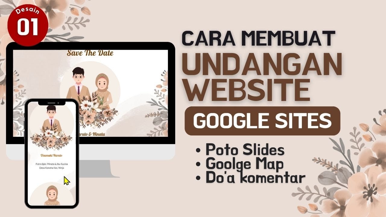 Cara Membuat Undangan Digital Website dengan google Sites | Desain 1