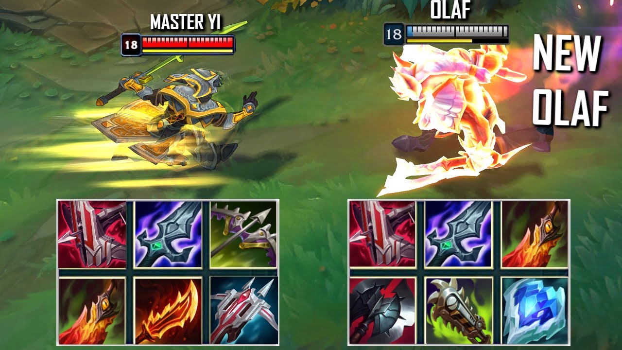 NEW OLAF vs MASTER YI FULL BUILD FIGHTS & Best Pentakills!