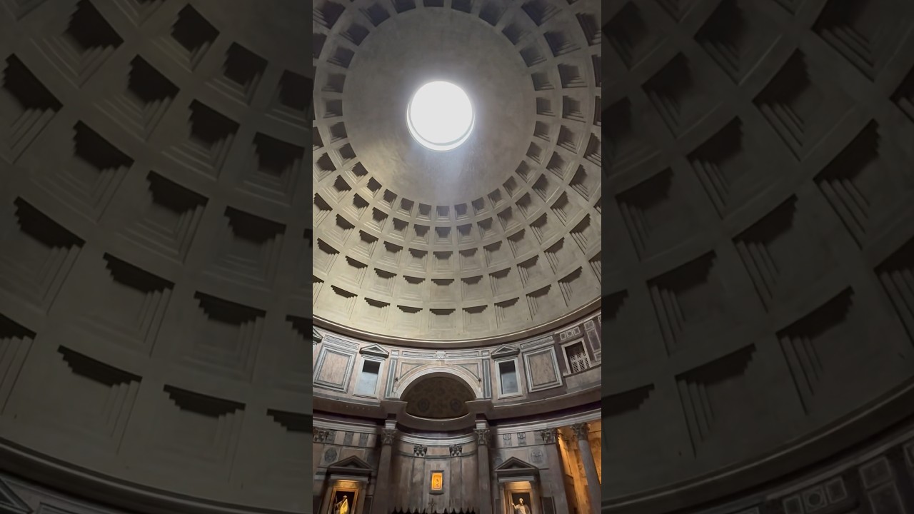 Rain in the Pantheon, Rome, Italy 